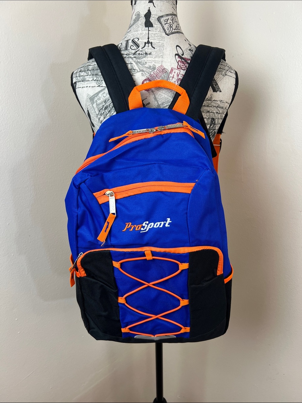 ProSport B2497 Blue & Orange Backpack School Travel Daypack NWT